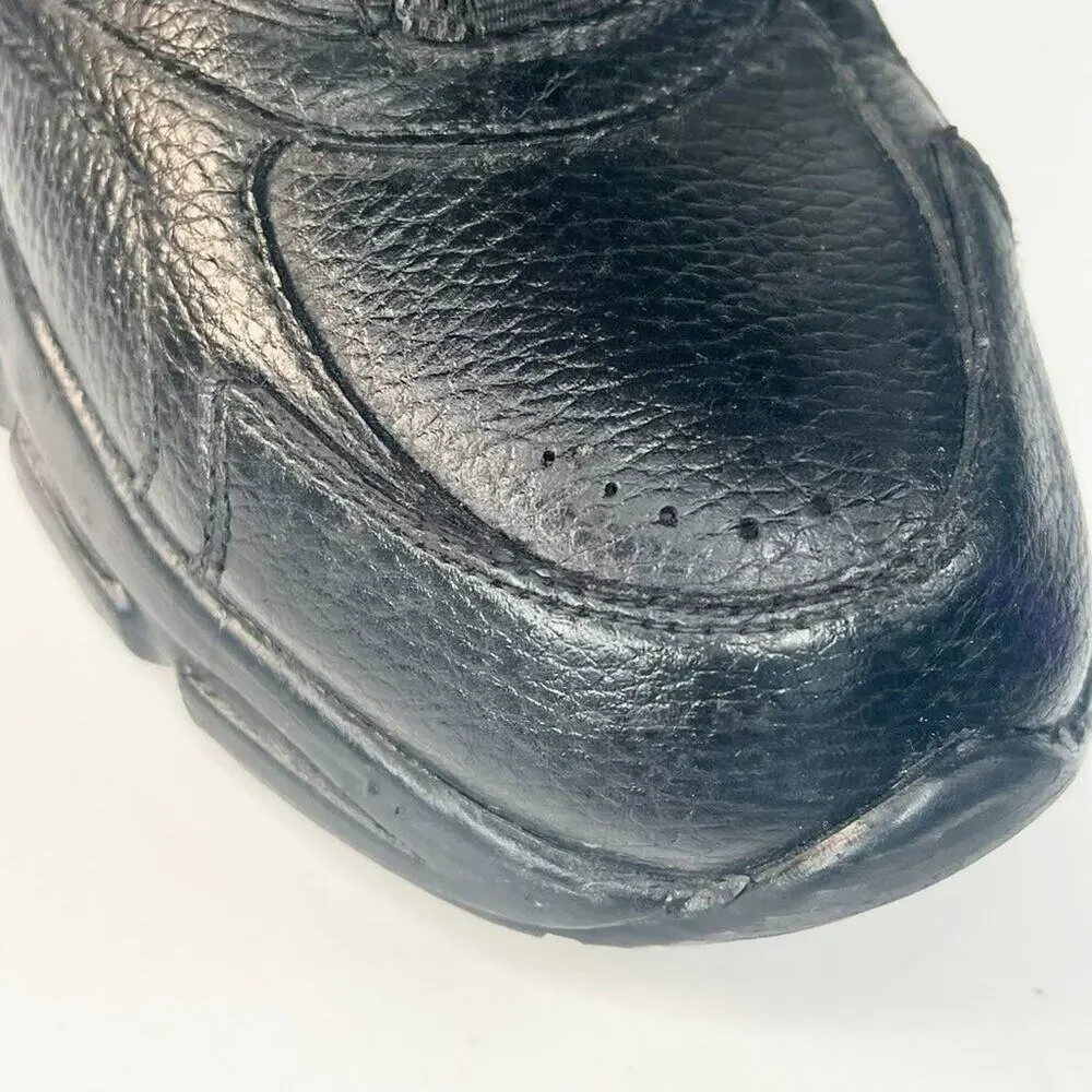 Apex A6000 Leather Strap Orthopedic Walking Sneakers Shoes Black Women 8